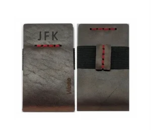 Leather cardholder with initials